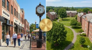 Comparison of West Hartford city life and the spacious Avery Heights campus in Hartford, CT.