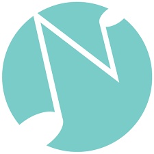 Abstract turquoise circle logo with white angular lines forming a stylized N shape.